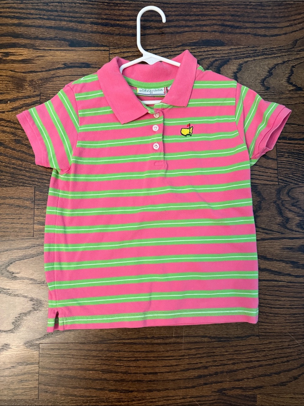 Masters Pink & Lime Striped Polo